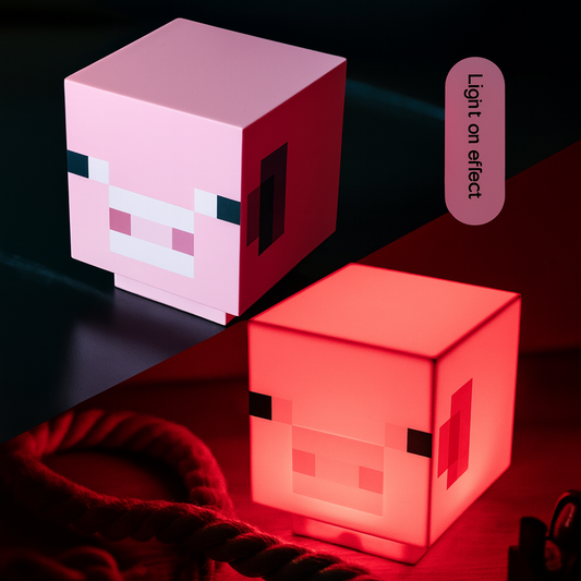 Bedrock Supply LED Pig Head - Minecraft Wall & Desk Light