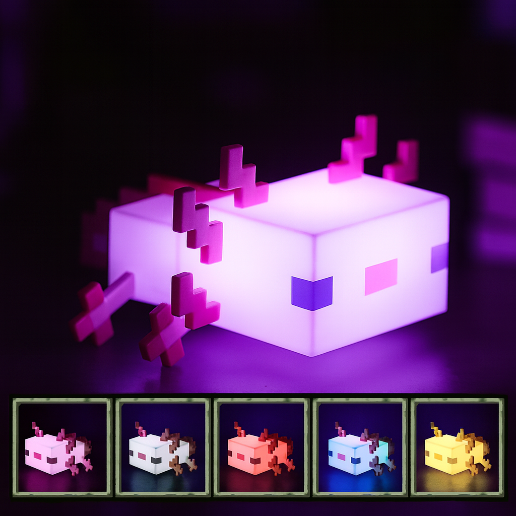 Bedrock Supply LED Axolotl - Minecraft Wall & Desk Light
